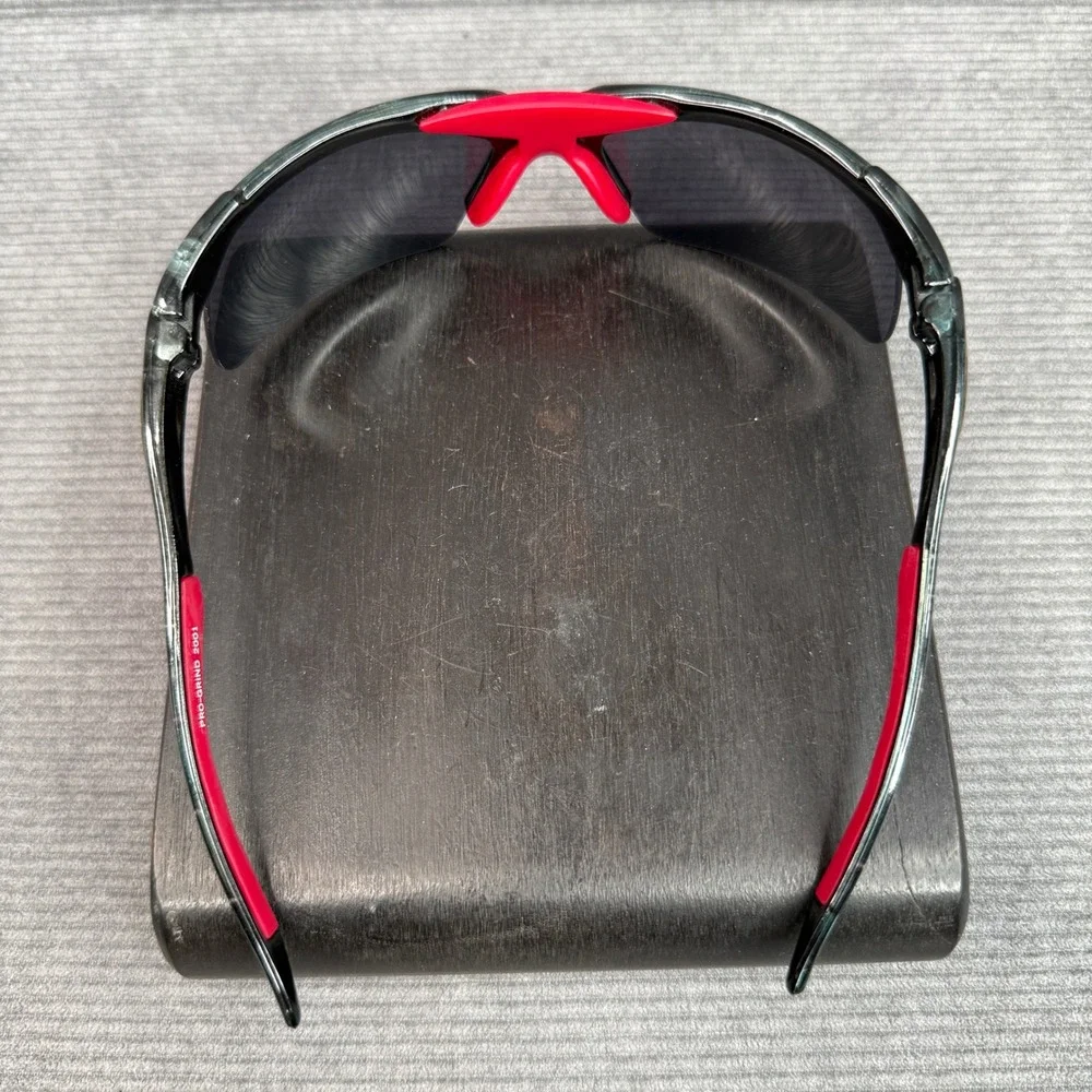 Pro-Grind 2001 Wrap Around Sports Sunglasses‎ Charcoal Red Semi-Rimless Tinted